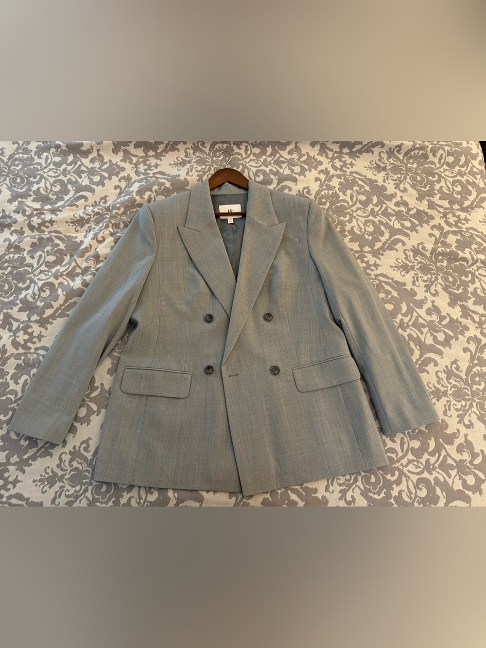 Banana Republic Fabbrica Alta Marzotto Wool Double Breasted Blazer Size 10